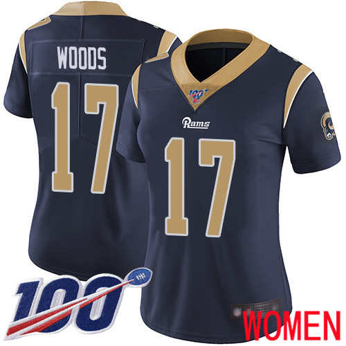 Los Angeles Rams Limited Navy Blue Women Robert Woods Home Jersey NFL Football #17 100th Season Vapor Untouchable->los angeles rams->NFL Jersey